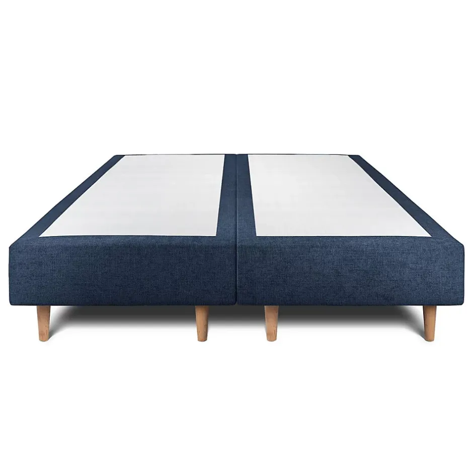 Sommeil De Plomb Lit avec tête de lit tapissier tissu et sommier tapissier - Lit en bois massif Discount