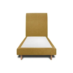 Sommeil De Plomb Lit avec tête de lit tapissier tissu et sommier tapissier - Lit en bois massif