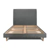 Sommeil De Plomb Lit avec tête de lit tapissier tissu et sommier kit - Lit en bois massif Online