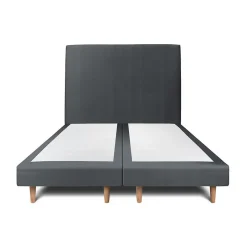 Sommeil De Plomb Lit avec tête de lit tapissier velours et sommier tapissier - Lit en bois massif