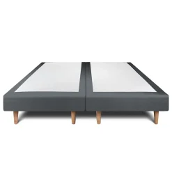 Sommeil De Plomb Lit avec tête de lit tapissier velours et sommier tapissier - Lit en bois massif