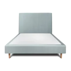 Sommeil De Plomb Lit avec tête de lit tapissier velours et sommier tapissier - Lit en bois massif Discount