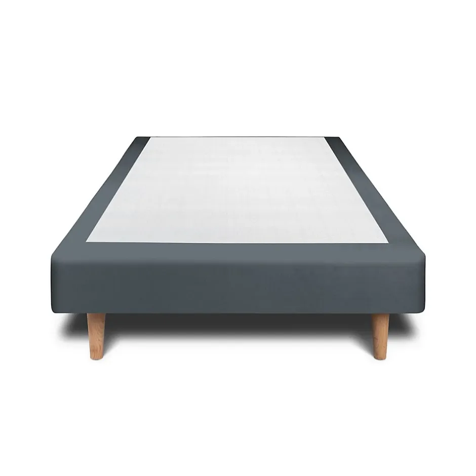Sommeil De Plomb Lit avec tête de lit tapissier velours et sommier tapissier - Lit en bois massif Best