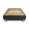 Sommeil De Plomb Lit avec tête de lit tapissier tissu et sommier kit - Lit en bois massif Sale