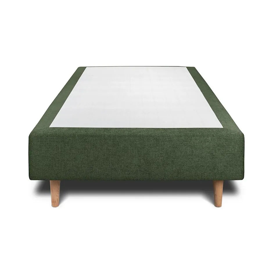 Sommeil De Plomb Lit avec tête de lit tapissier tissu et sommier tapissier - Lit en bois massif Sale