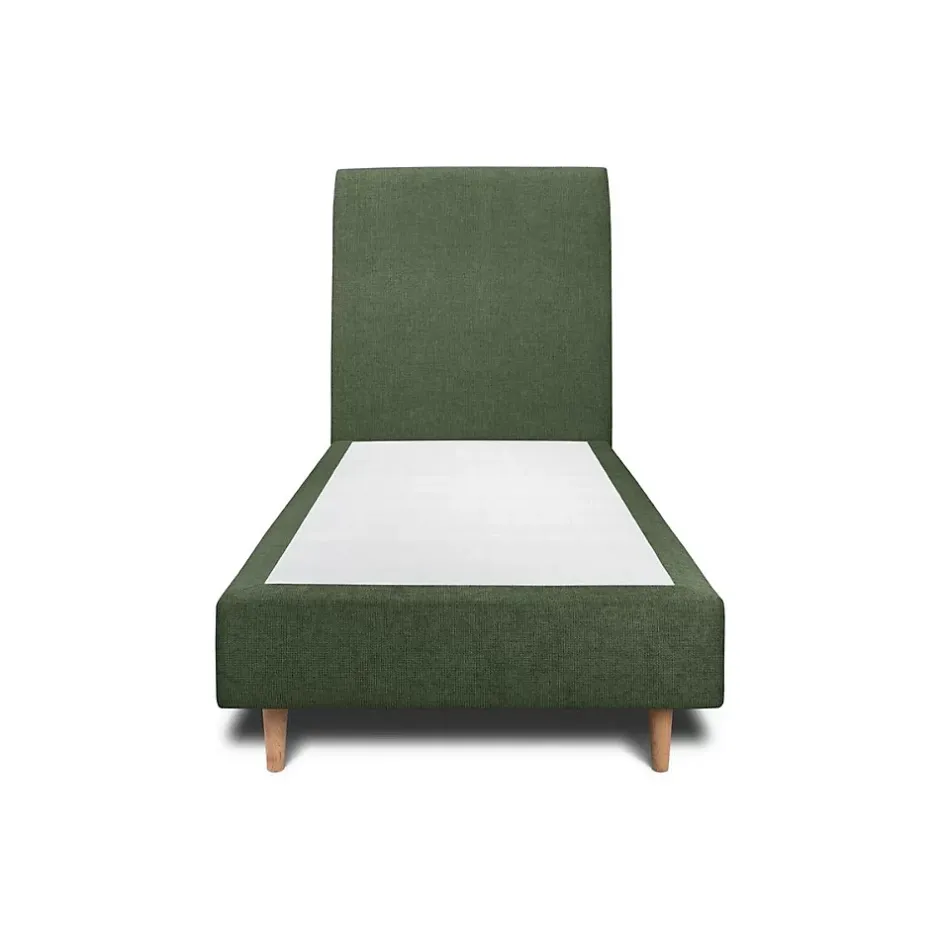 Sommeil De Plomb Lit avec tête de lit tapissier tissu et sommier tapissier - Lit en bois massif Sale