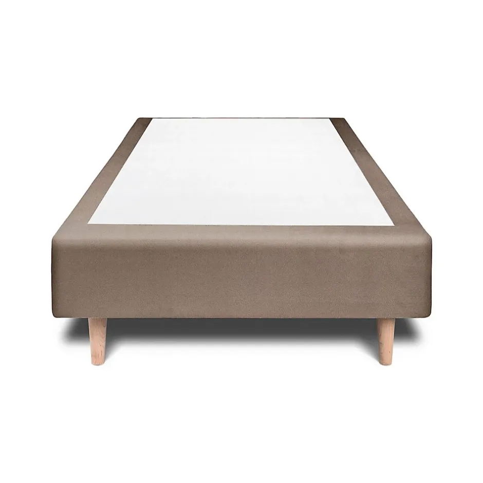Sommeil De Plomb Lit avec tête de lit tapissier velours et sommier tapissier - Lit en bois massif Discount