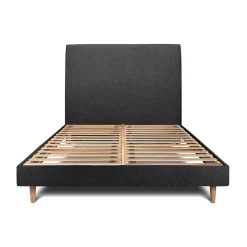 Sommeil De Plomb Lit avec tête de lit tapissier tissu et sommier kit - Lit en bois massif