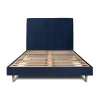 Sommeil De Plomb Lit avec tête de lit tapissier velours et sommier kit - Lit en bois massif New