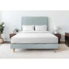Sommeil De Plomb Lit avec tête de lit tapissier velours et sommier tapissier - Lit en bois massif Hot
