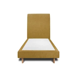 Sommeil De Plomb Lit avec tête de lit tapissier tissu et sommier tapissier - Lit en bois massif