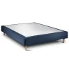 Sommeil De Plomb Lit avec tête de lit tapissier tissu et sommier tapissier - Lit en bois massif Discount