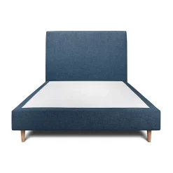 Sommeil De Plomb Lit avec tête de lit tapissier tissu et sommier tapissier - Lit en bois massif Discount