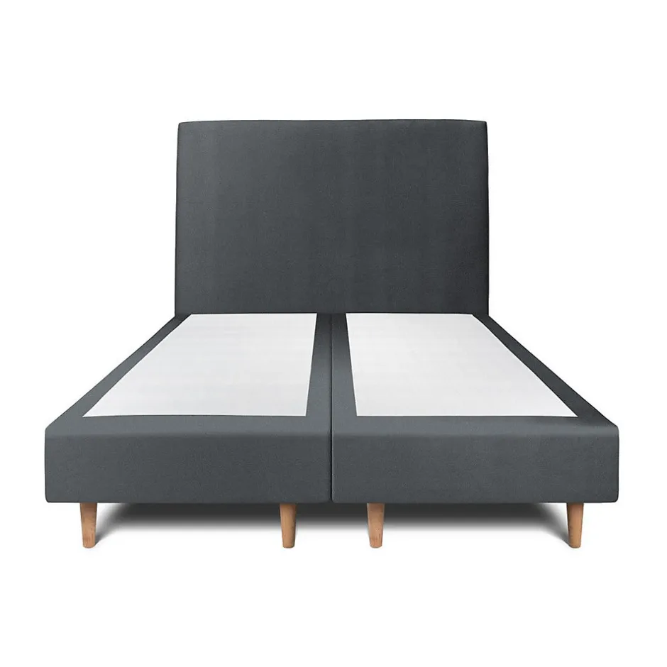Sommeil De Plomb Lit avec tête de lit tapissier velours et sommier tapissier - Lit en bois massif