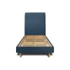 Sommeil De Plomb Lit avec tête de lit tapissier tissu et sommier kit - Lit en bois massif