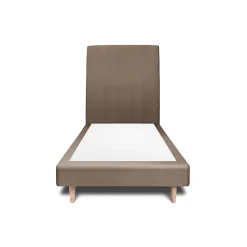Sommeil De Plomb Lit avec tête de lit tapissier velours et sommier tapissier - Lit en bois massif