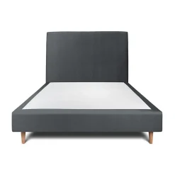Sommeil De Plomb Lit avec tête de lit tapissier velours et sommier tapissier - Lit en bois massif