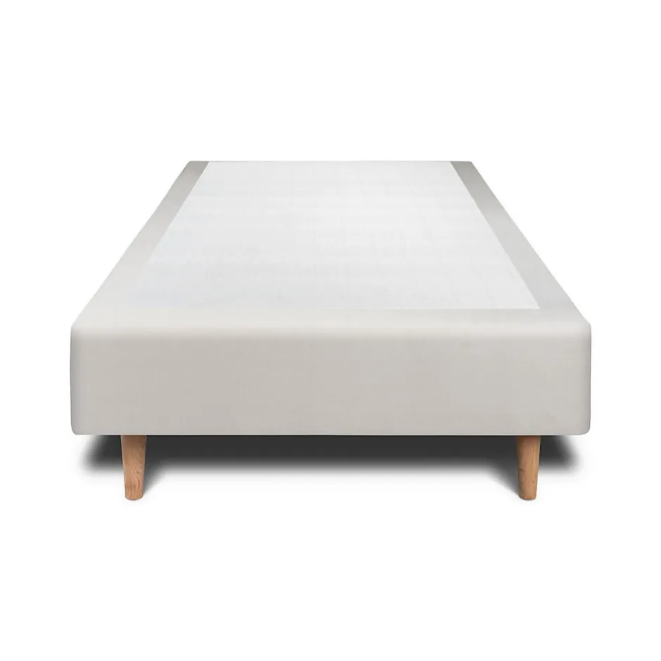 Sommeil De Plomb Lit avec tête de lit tapissier velours et sommier tapissier - Lit en bois massif