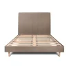 Sommeil De Plomb Lit avec tête de lit tapissier velours et sommier kit - Lit en bois massif