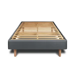 Sommeil De Plomb Lit avec tête de lit tapissier velours et sommier kit - Lit en bois massif Hot