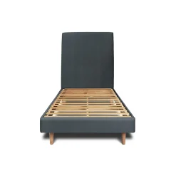 Sommeil De Plomb Lit avec tête de lit tapissier velours et sommier kit - Lit en bois massif Hot