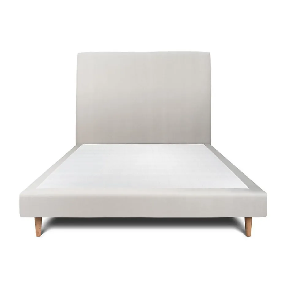 Sommeil De Plomb Lit avec tête de lit tapissier velours et sommier tapissier - Lit en bois massif