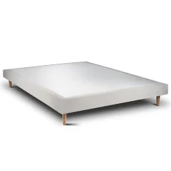 Sommeil De Plomb Lit avec tête de lit tapissier velours et sommier tapissier - Lit en bois massif