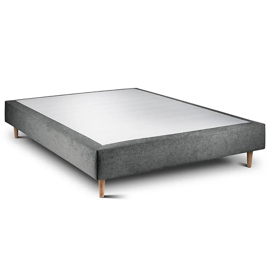 Sommeil De Plomb Lit avec tête de lit tapissier tissu et sommier tapissier - Lit en bois massif