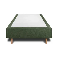 Sommeil De Plomb Lit avec tête de lit tapissier tissu et sommier tapissier - Lit en bois massif Discount