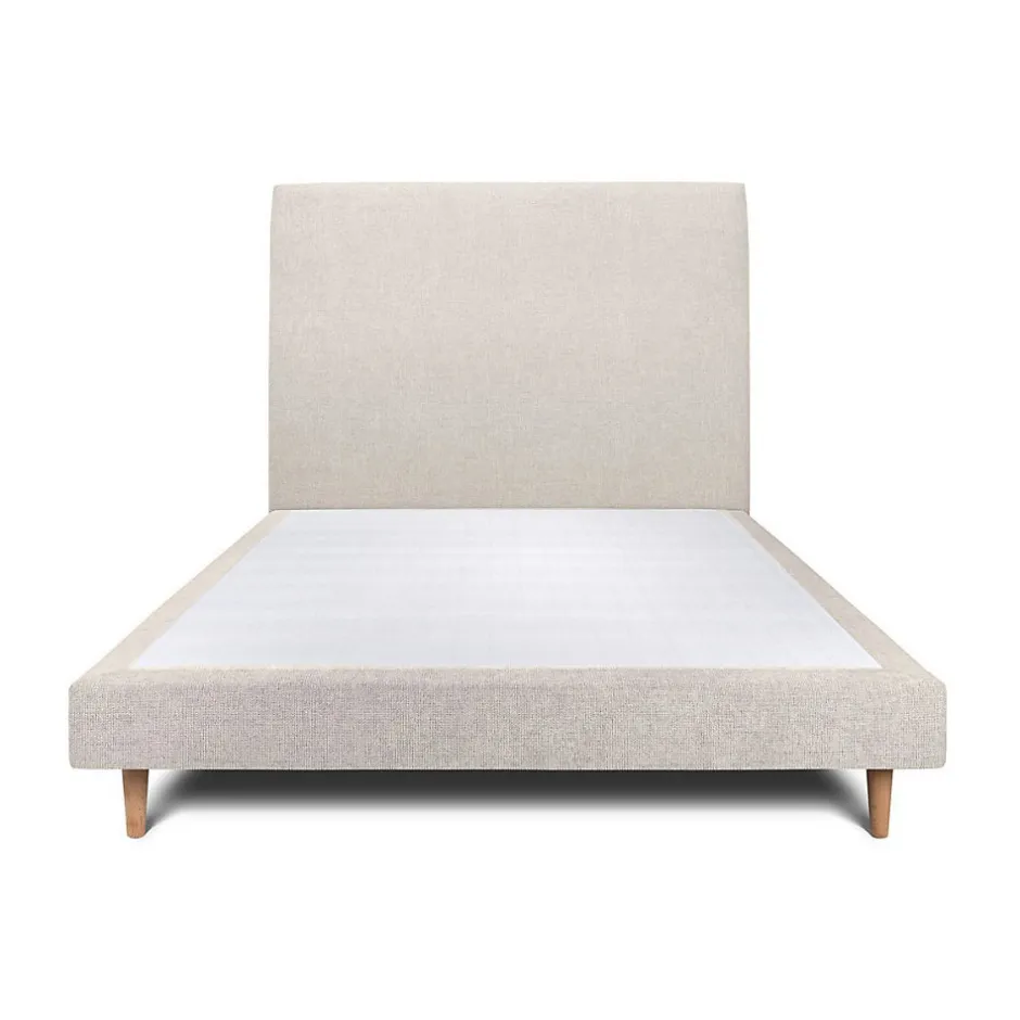 Sommeil De Plomb Lit avec tête de lit tapissier tissu et sommier tapissier - Lit en bois massif