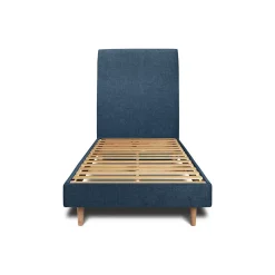 Sommeil De Plomb Lit avec tête de lit tapissier tissu et sommier kit - Lit en bois massif New