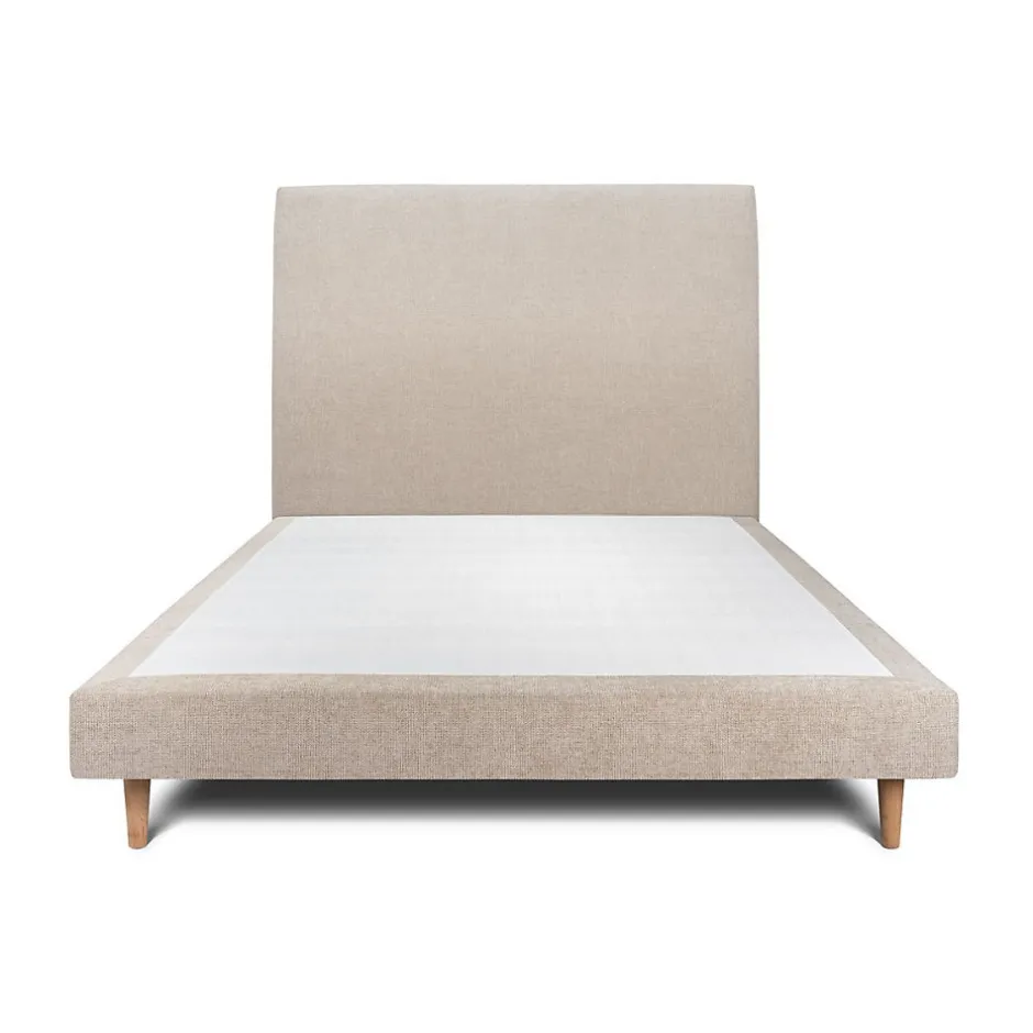Sommeil De Plomb Lit avec tête de lit tapissier tissu et sommier tapissier - Lit en bois massif
