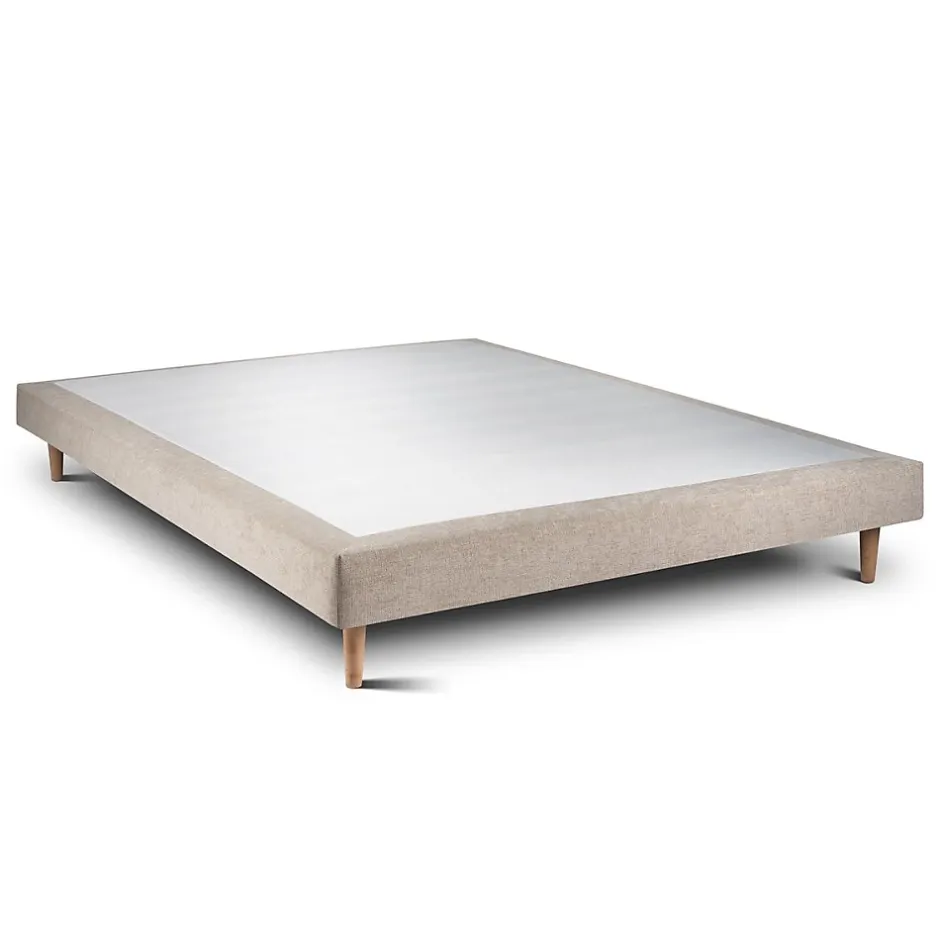 Sommeil De Plomb Lit avec tête de lit tapissier tissu et sommier tapissier - Lit en bois massif