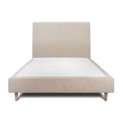 Sommeil De Plomb Lit avec tête de lit tapissier tissu et sommier tapissier - Lit en bois massif