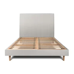 Sommeil De Plomb Lit avec tête de lit tapissier velours et sommier kit - Lit en bois massif Best