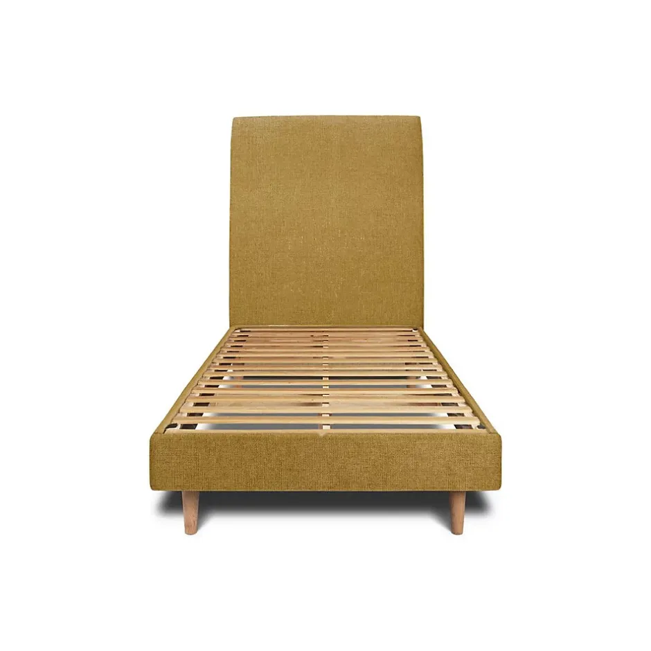 Sommeil De Plomb Lit avec tête de lit tapissier tissu et sommier kit - Lit en bois massif New