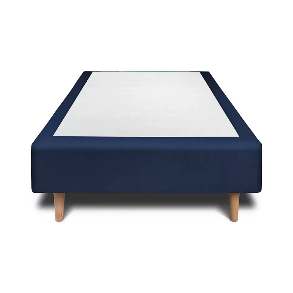 Sommeil De Plomb Lit avec tête de lit tapissier velours et sommier tapissier - Lit en bois massif New