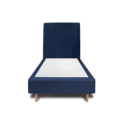 Sommeil De Plomb Lit avec tête de lit tapissier velours et sommier tapissier - Lit en bois massif New