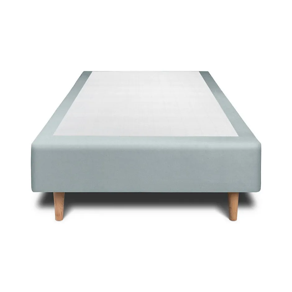 Sommeil De Plomb Lit avec tête de lit tapissier velours et sommier tapissier - Lit en bois massif