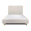Sommeil De Plomb Lit avec tête de lit tapissier tissu et sommier tapissier - Lit en bois massif