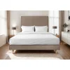 Sommeil De Plomb Lit avec tête de lit tapissier velours et sommier kit - Lit en bois massif Best