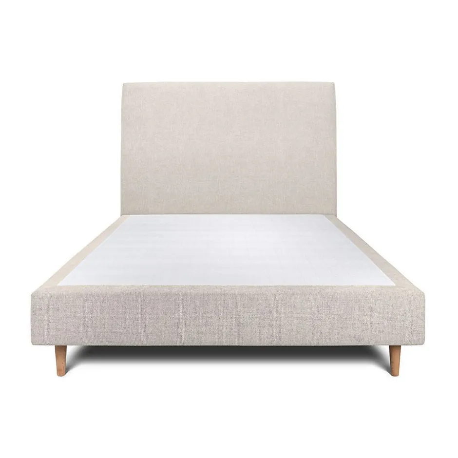 Sommeil De Plomb Lit avec tête de lit tapissier tissu et sommier tapissier - Lit en bois massif