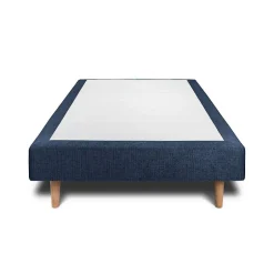 Sommeil De Plomb Lit avec tête de lit tapissier tissu et sommier tapissier - Lit en bois massif Sale