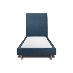 Sommeil De Plomb Lit avec tête de lit tapissier tissu et sommier tapissier - Lit en bois massif Sale
