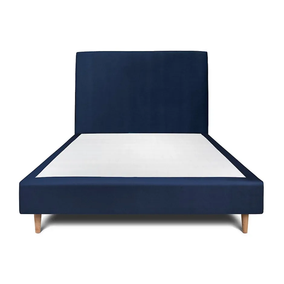Sommeil De Plomb Lit avec tête de lit tapissier velours et sommier tapissier - Lit en bois massif Hot