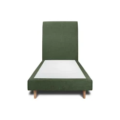 Sommeil De Plomb Lit avec tête de lit tapissier tissu et sommier tapissier - Lit en bois massif Sale