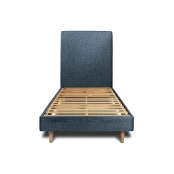 Sommeil De Plomb Lit avec tête de lit tapissier bouclette et sommier kit - Lit en bois massif