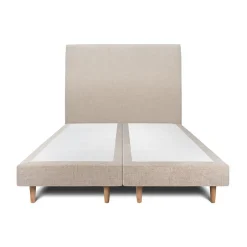 Sommeil De Plomb Lit avec tête de lit tapissier tissu et sommier tapissier - Lit en bois massif
