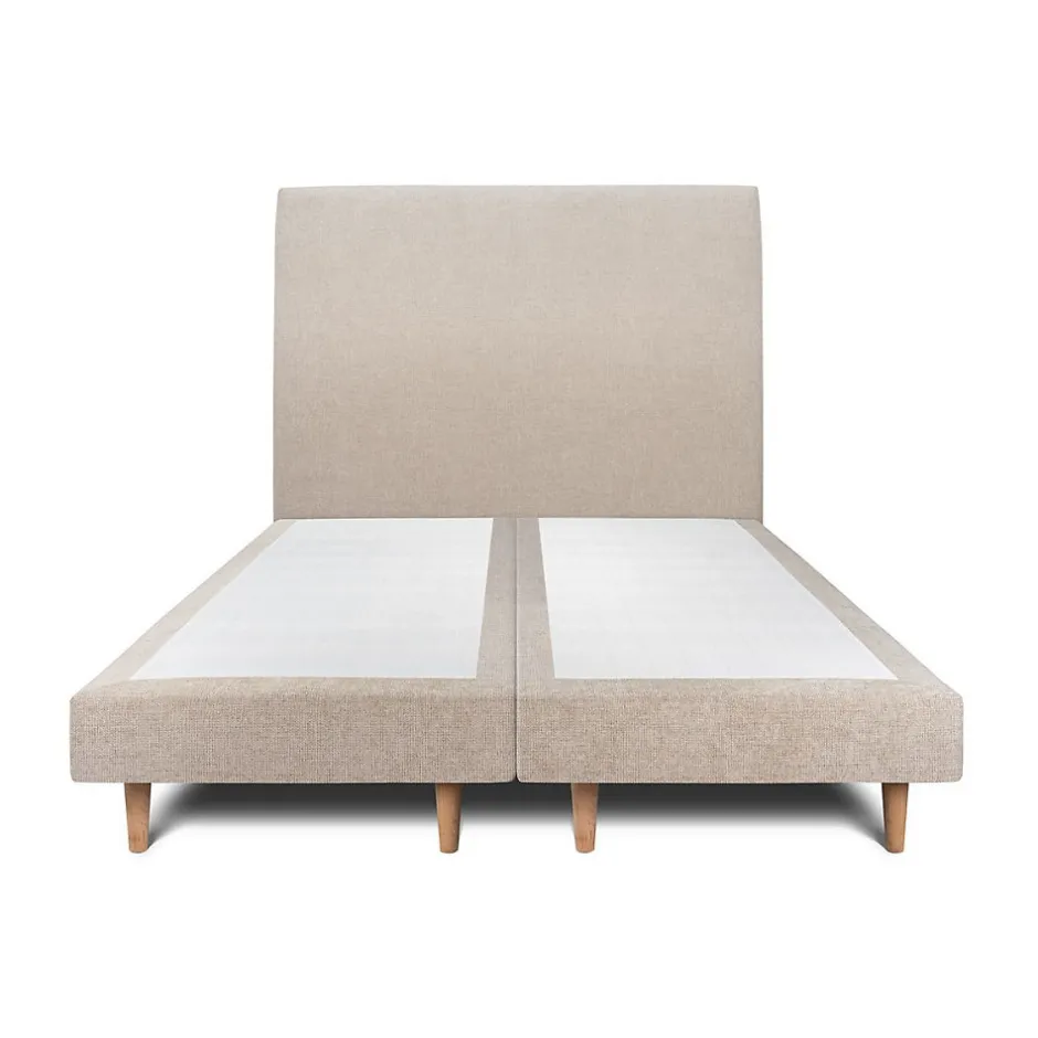 Sommeil De Plomb Lit avec tête de lit tapissier tissu et sommier tapissier - Lit en bois massif