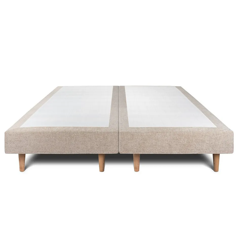 Sommeil De Plomb Lit avec tête de lit tapissier tissu et sommier tapissier - Lit en bois massif